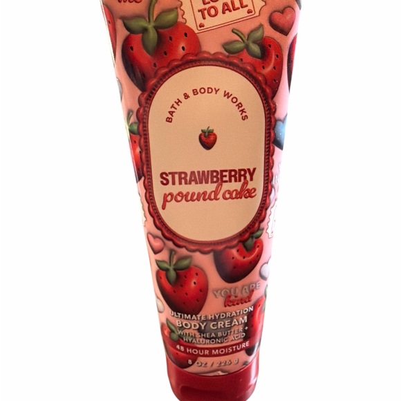 Bath & Body Works Other - Bath & Body Works Strawberry Pound Cake Body Cream - Red and Pink